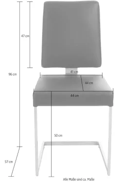 K+W Komfort & Wohnen Freischwinger () stabiles Hochkantgestell, in Leder oder Microfaser