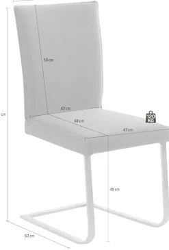 K+W Komfort & Wohnen Freischwinger »Santos III« () mit Sattlernaht, Gestell aus Edelstahl, hochwertiger Sitzkomfort
