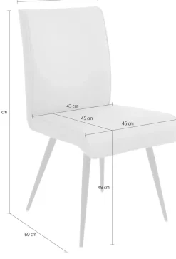 K+W Komfort & Wohnen 4-Fußstuhl »Giacomo I« () 1 Stk.4- Fußstuhl mit umlaufenden 4mm Keder am Rücken und Sitz, Metallfüße