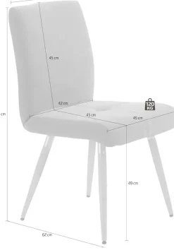 K+W Komfort & Wohnen 4-Fußstuhl »6411« () mit Sitzsteppung, Edelstahlgriff am Rücken, Massivholzbeine