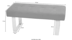 K+W Komfort & Wohnen Hockerbank »Santos II« Sitzpolsterung aus hochwertigem Kaltschaum, Breite ca. 113 cm