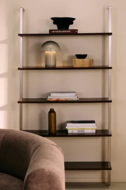 LeGer Home by Lena Gercke Ablageregal »Aninnar« fünf Einlegeböden aus Eschenholzfurnier, Gestell aus Edelstahl