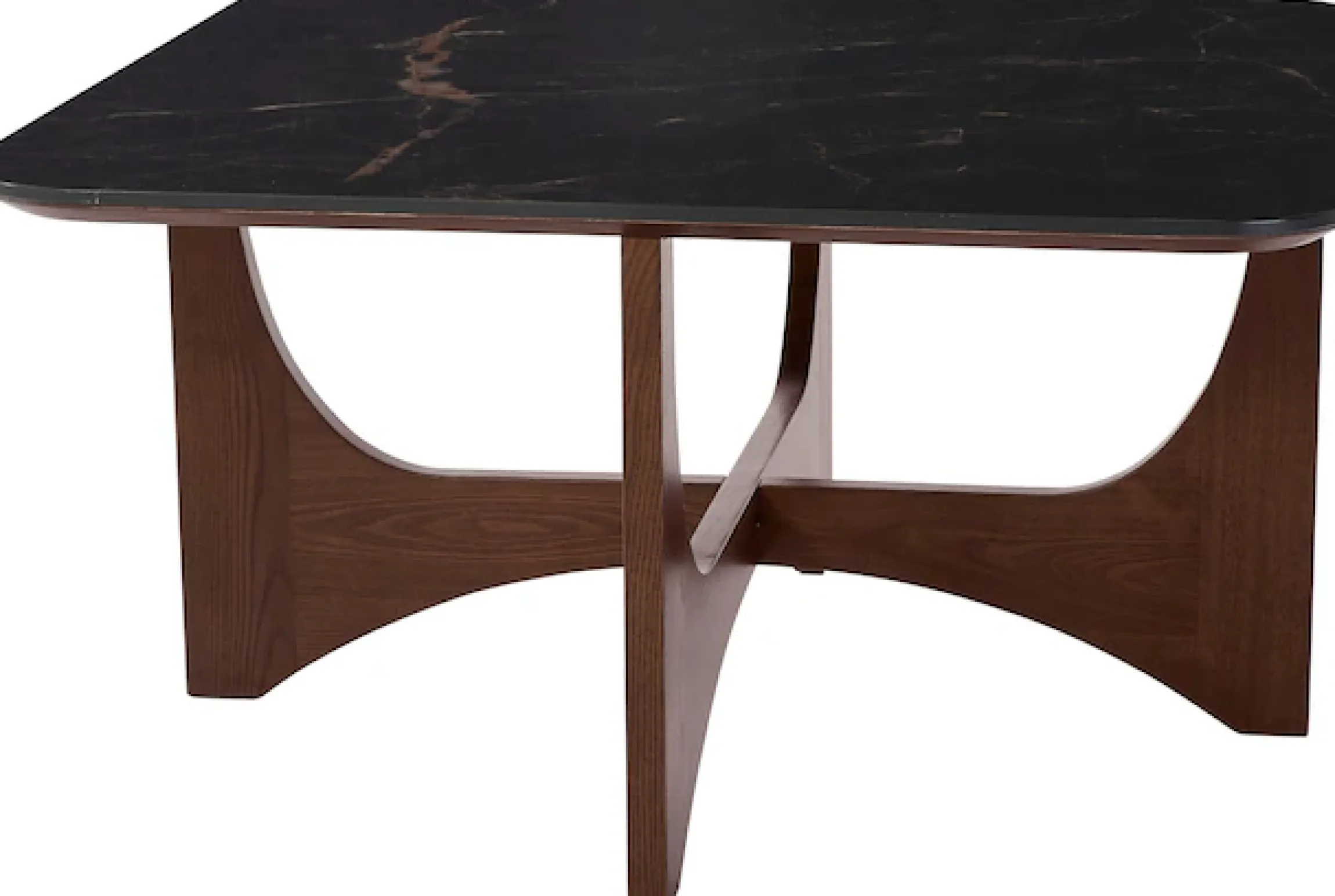 LeGer Home by Lena Gercke Couchtisch »Kirella« 1 Stk. tlg. mit Marmor-Optik und massivem Eschenholz-Kreuzfuß, Breite 85 cm
