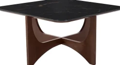 LeGer Home by Lena Gercke Couchtisch »Kirella« 1 Stk. tlg. mit Marmor-Optik und massivem Eschenholz-Kreuzfuß, Breite 85 cm
