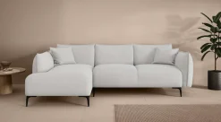 LeGer Home by Lena Gercke Ecksofa »Adelita mit Ottomane links oder rechts bestellbar, B/H/T 270/97/168« L-Form mit Wellenunterfederung, enthält 2 Zierkissen