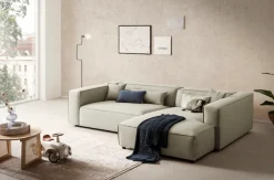 LeGer Home by Lena Gercke Ecksofa »PIARA XXL Struktur u. Leinenoptik, Big-Sofa, L-Form« wahlweise Ottomane rechts/links, Kedernaht, extra tiefe Sitzfläche