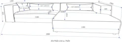 LeGer Home by Lena Gercke Ecksofa »PIARA XXL Struktur u. Leinenoptik, Big-Sofa, L-Form« wahlweise Ottomane rechts/links, Kedernaht, extra tiefe Sitzfläche