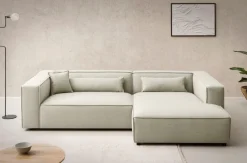 LeGer Home by Lena Gercke Ecksofa »PIARA XXL Struktur u. Leinenoptik, Big-Sofa, L-Form« wahlweise Ottomane rechts/links, Kedernaht, extra tiefe Sitzfläche