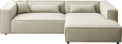 LeGer Home by Lena Gercke Ecksofa »PIARA XXL Struktur u. Leinenoptik, Big-Sofa, L-Form« wahlweise Ottomane rechts/links, Kedernaht, extra tiefe Sitzfläche
