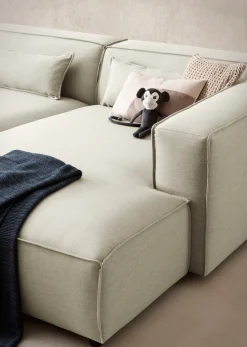 LeGer Home by Lena Gercke Ecksofa »PIARA XXL Struktur u. Leinenoptik, Big-Sofa, L-Form« wahlweise Ottomane rechts/links, Kedernaht, extra tiefe Sitzfläche