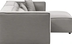 LeGer Home by Lena Gercke Ecksofa »PIARA Struktur u. Leinenoptik mit Kedernaht L-Form« wahlweise Ottomane rechts/links, schwarze Füße, bequemer Sitzkomfort