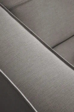 LeGer Home by Lena Gercke Ecksofa »PIARA Struktur u. Leinenoptik mit Kedernaht L-Form« wahlweise Ottomane rechts/links, schwarze Füße, bequemer Sitzkomfort