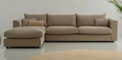 LeGer Home by Lena Gercke Ecksofa »Avelina« Breite 297 cm, in Cord- und Chenille- Stoff, Rückenkissen mit Federn