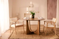 LeGer Home by Lena Gercke Esstisch »Zirella« massives Eschenholz, markantes Kreuzfuß-Design, Breite 120 cm
