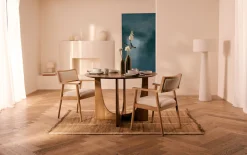 LeGer Home by Lena Gercke Esstisch »Zirella« massives Eschenholz, markantes Kreuzfuß-Design, Breite 120 cm