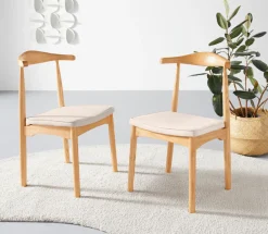 LeGer Home by Lena Gercke Esszimmerstuhl »Rianne« (Set) 2 Stk.Gestellrahmen aus massivem Eschenholz , Sitzfläche mit Webstoffkissen