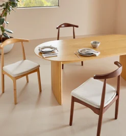 LeGer Home by Lena Gercke Esszimmerstuhl »Rianne« (Set) 2 Stk.Gestellrahmen aus massivem Eschenholz , Sitzfläche mit Webstoffkissen