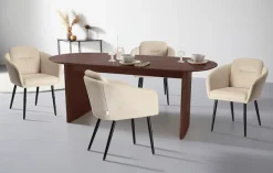 LeGer Home by Lena Gercke Esszimmerstuhl »Fleur« (Set) 2 Stk.Strukturstoff, ergonomisches Design, gesteppte Rückenlehne
