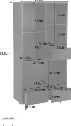 LeGer Home by Lena Gercke Highboard »Priya« aus MDF Holz, mit Metallfüßen- und Griffen, Breite 80 cm