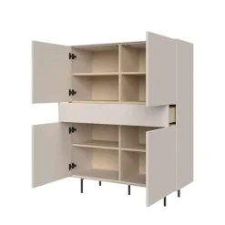 LeGer Home by Lena Gercke Highboard »Essentials, Sideboard, Kommode, Anrichte, Schrank, Stauraumschrank« Breite: 111 cm, UV lackiert, Push-to-open-Funktion
