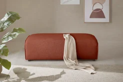 LeGer Home by Lena Gercke Hocker »PIARA, Struktur u. Leinenoptik, Polsterhocker mit Kedernaht« zur Serie PIARA, rechteckig, schwarze Füße, bequemer Sitzkomfort
