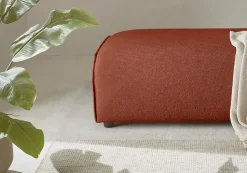 LeGer Home by Lena Gercke Hocker »PIARA, Struktur u. Leinenoptik, Polsterhocker mit Kedernaht« zur Serie PIARA, rechteckig, schwarze Füße, bequemer Sitzkomfort