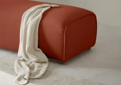 LeGer Home by Lena Gercke Hocker »PIARA, Struktur u. Leinenoptik, Polsterhocker mit Kedernaht« zur Serie PIARA, rechteckig, schwarze Füße, bequemer Sitzkomfort