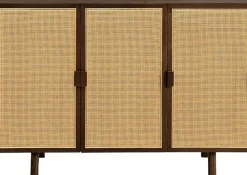 LeGer Home by Lena Gercke Sideboard »Lina« Sideboard, Melinoberflächen,Mit Rattan Einsatz, 4 Innenfächer, teilmassiv