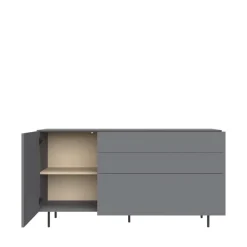 LeGer Home by Lena Gercke Sideboard »Essentials, Kommode, Anrichte, Kombikommode, Schrank mit Metallfüßen« Breite: 111 cm, UV lackiert, Push-to-open-Funktion