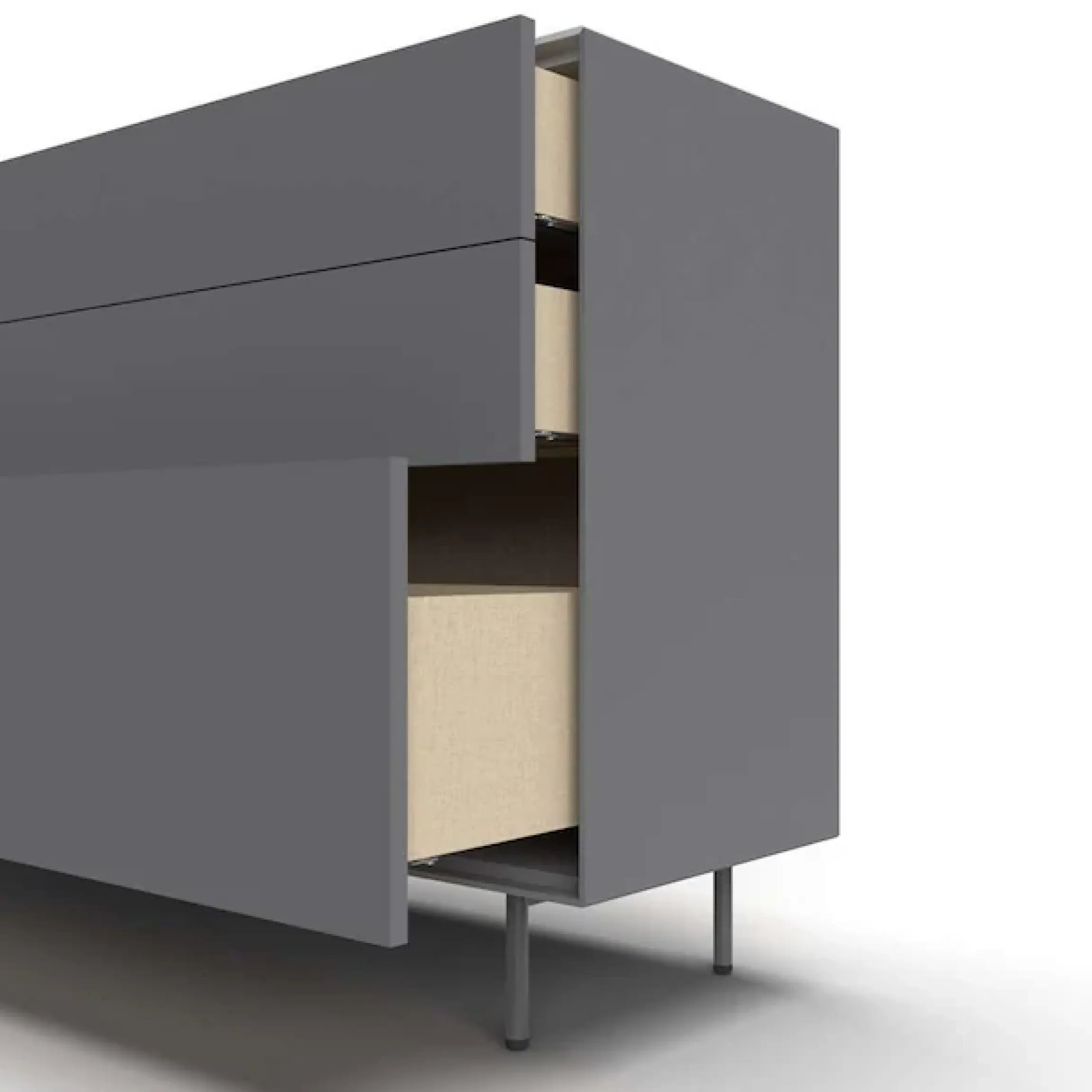 LeGer Home by Lena Gercke Sideboard »Essentials, Kommode, Anrichte, Kombikommode, Schrank mit Metallfüßen« Breite: 111 cm, UV lackiert, Push-to-open-Funktion