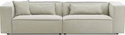 LeGer Home by Lena Gercke 3-Sitzer »PIARA, Struktur u. Leinenoptik, Sofa mit Kedernaht« schwarze Füße, bequemer Sitzkomfort