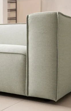 LeGer Home by Lena Gercke 3-Sitzer »PIARA, Struktur u. Leinenoptik, Sofa mit Kedernaht« schwarze Füße, bequemer Sitzkomfort