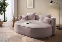 LeGer Home by Lena Gercke 2,5-Sitzer »ISALIE Bouclé, rundes Loungesofa, mit Kissen, perfekt gepolstert« moderne Stoffe, mit 4 Zierkissen, extra große Sitzfläche