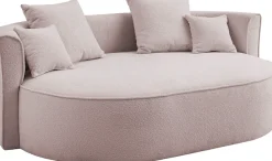 LeGer Home by Lena Gercke 2,5-Sitzer »ISALIE Bouclé, rundes Loungesofa, mit Kissen, perfekt gepolstert« moderne Stoffe, mit 4 Zierkissen, extra große Sitzfläche