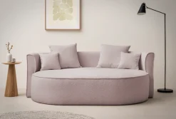 LeGer Home by Lena Gercke 2,5-Sitzer »ISALIE Bouclé, rundes Loungesofa, mit Kissen, perfekt gepolstert« moderne Stoffe, mit 4 Zierkissen, extra große Sitzfläche