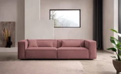 LeGer Home by Lena Gercke 3-Sitzer »PIARA, Cord, Sofa mit Kedernaht« schwarze Füße, bequemer Sitzkomfort