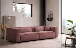 LeGer Home by Lena Gercke 3-Sitzer »PIARA, Cord, Sofa mit Kedernaht« schwarze Füße, bequemer Sitzkomfort