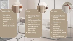 LeGer Home by Lena Gercke 3-Sitzer »PIARA XXL Struktur u. Leinenoptik, Sofa mit Kedernaht« schwarze Füße, bequemer Sitzkomfort, extra tiefe Sitzfläche