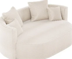 LeGer Home by Lena Gercke 2,5-Sitzer »ISALIE Cord, rundes Loungesofa, mit Kissen, perfekt gepolstert« moderne Stoffe, mit 4 Zierkissen, extra große Sitzfläche