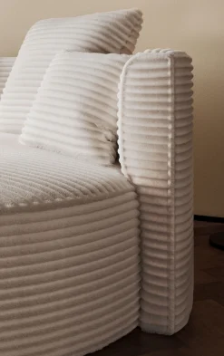 LeGer Home by Lena Gercke 2,5-Sitzer »ISALIE Cord, rundes Loungesofa, mit Kissen, perfekt gepolstert« moderne Stoffe, mit 4 Zierkissen, extra große Sitzfläche