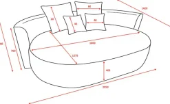 LeGer Home by Lena Gercke 2,5-Sitzer »ISALIE Cord, rundes Loungesofa, mit Kissen, perfekt gepolstert« moderne Stoffe, mit 4 Zierkissen, extra große Sitzfläche
