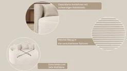 LeGer Home by Lena Gercke 2,5-Sitzer »ISALIE Cord, rundes Loungesofa, mit Kissen, perfekt gepolstert« moderne Stoffe, mit 4 Zierkissen, extra große Sitzfläche