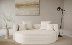 LeGer Home by Lena Gercke 2,5-Sitzer »ISALIE Cord, rundes Loungesofa, mit Kissen, perfekt gepolstert« moderne Stoffe, mit 4 Zierkissen, extra große Sitzfläche