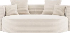 LeGer Home by Lena Gercke 2,5-Sitzer »ISALIE Cord, rundes Loungesofa, mit Kissen, perfekt gepolstert« moderne Stoffe, mit 4 Zierkissen, extra große Sitzfläche