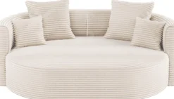 LeGer Home by Lena Gercke 2,5-Sitzer »ISALIE Cord, rundes Loungesofa, mit Kissen, perfekt gepolstert« moderne Stoffe, mit 4 Zierkissen, extra große Sitzfläche