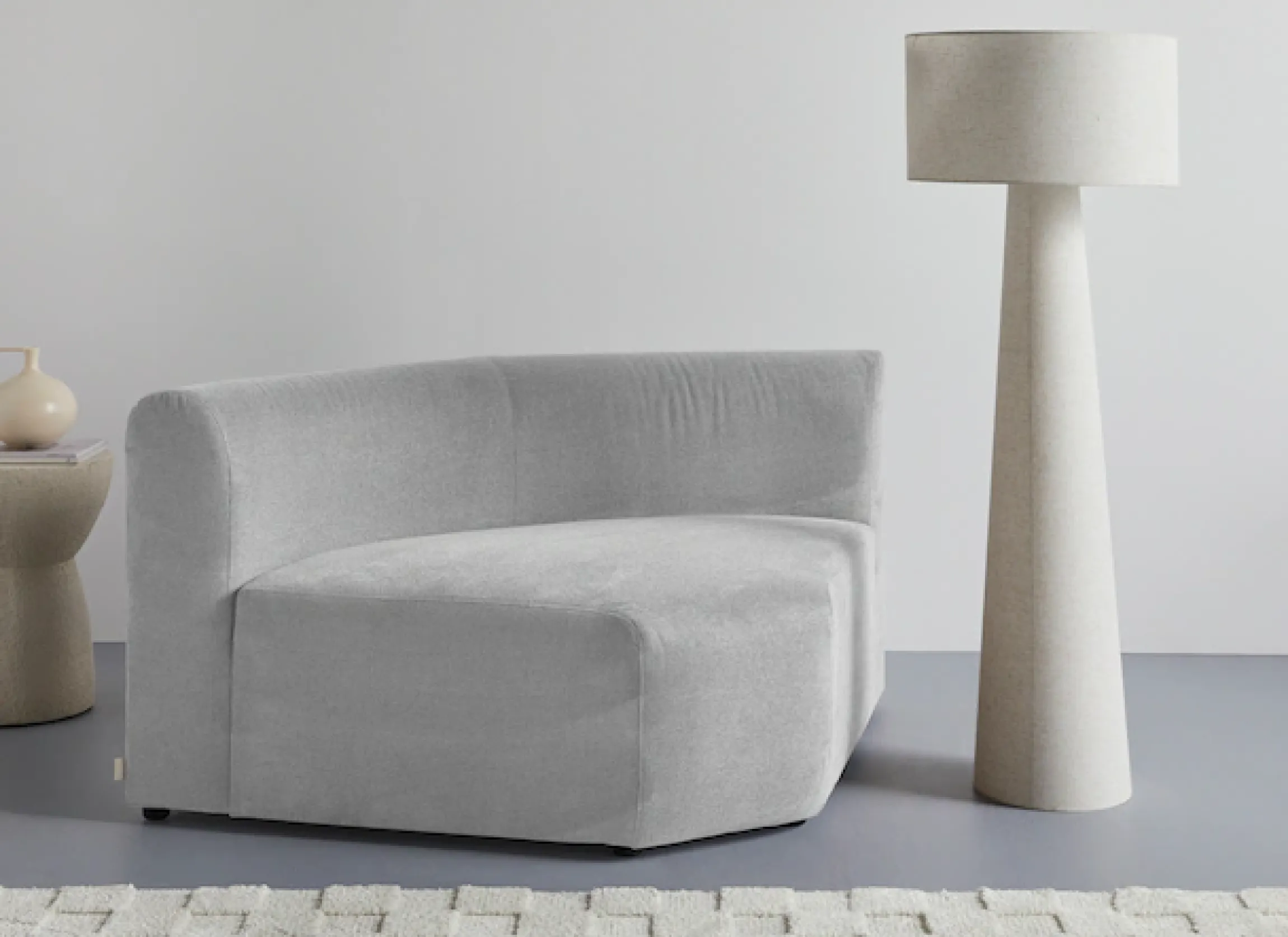 LeGer Home by Lena Gercke Sofa-Eckelement »LYZA mit gerundeter Rückenlehne, Maße B/T/H: 122/104/74 cm« als Modul oder separat verwendbar, für individuelle Zusammenstellung