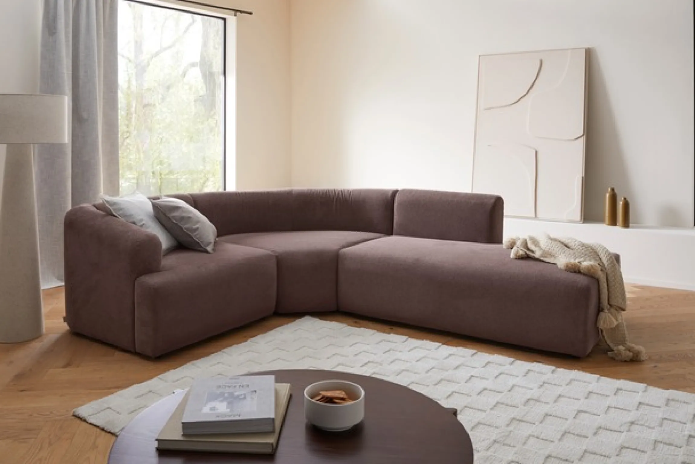 LeGer Home by Lena Gercke Sofa-Eckelement »LYZA mit gerundeter Rückenlehne, Maße B/T/H: 122/104/74 cm« als Modul oder separat verwendbar, für individuelle Zusammenstellung