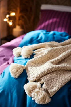 LeGer Home by Lena Gercke Wohndecke »Gelsa« Strickoptik mit Tasseln, modern und weich, Wohndecke, Plaid, Überwurf