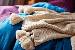 LeGer Home by Lena Gercke Wohndecke »Gelsa« Strickoptik mit Tasseln, modern und weich, Wohndecke, Plaid, Überwurf