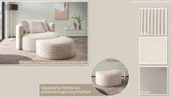 LeGer Home by Lena Gercke XXL-Sessel »ISALIE, Rundsessel mit Hocker, Lesesessel, Loveseat, Big-Sessel« Set,trendige Stoffe, 3 Zierkissen, große Sitzfläche, Cord, Samt, Bouclé